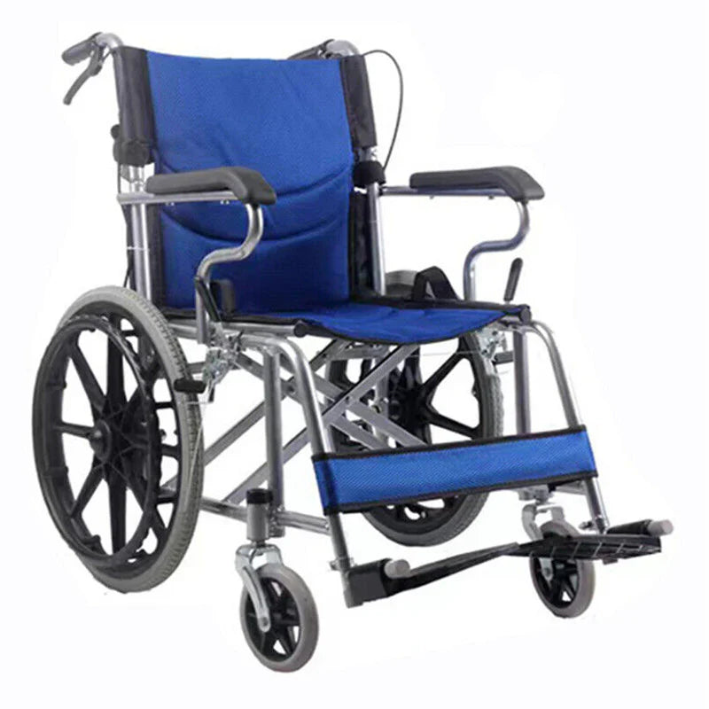 Livara Heavy-Duty Foldable Steel Wheelchair - Daily Mobility, Parking Brake, 150kg Capacity