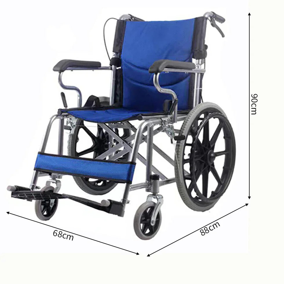 Livara Heavy-Duty Foldable Steel Wheelchair - Daily Mobility, Parking Brake, 150kg Capacity