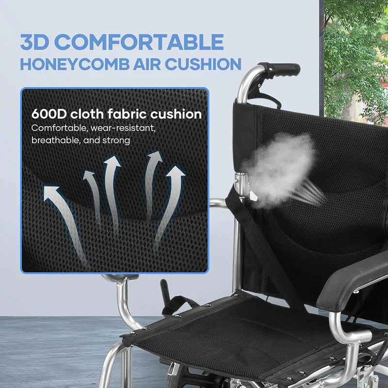 Livara Heavy-Duty Foldable Steel Wheelchair - Daily Mobility, Parking Brake, 150kg Capacity