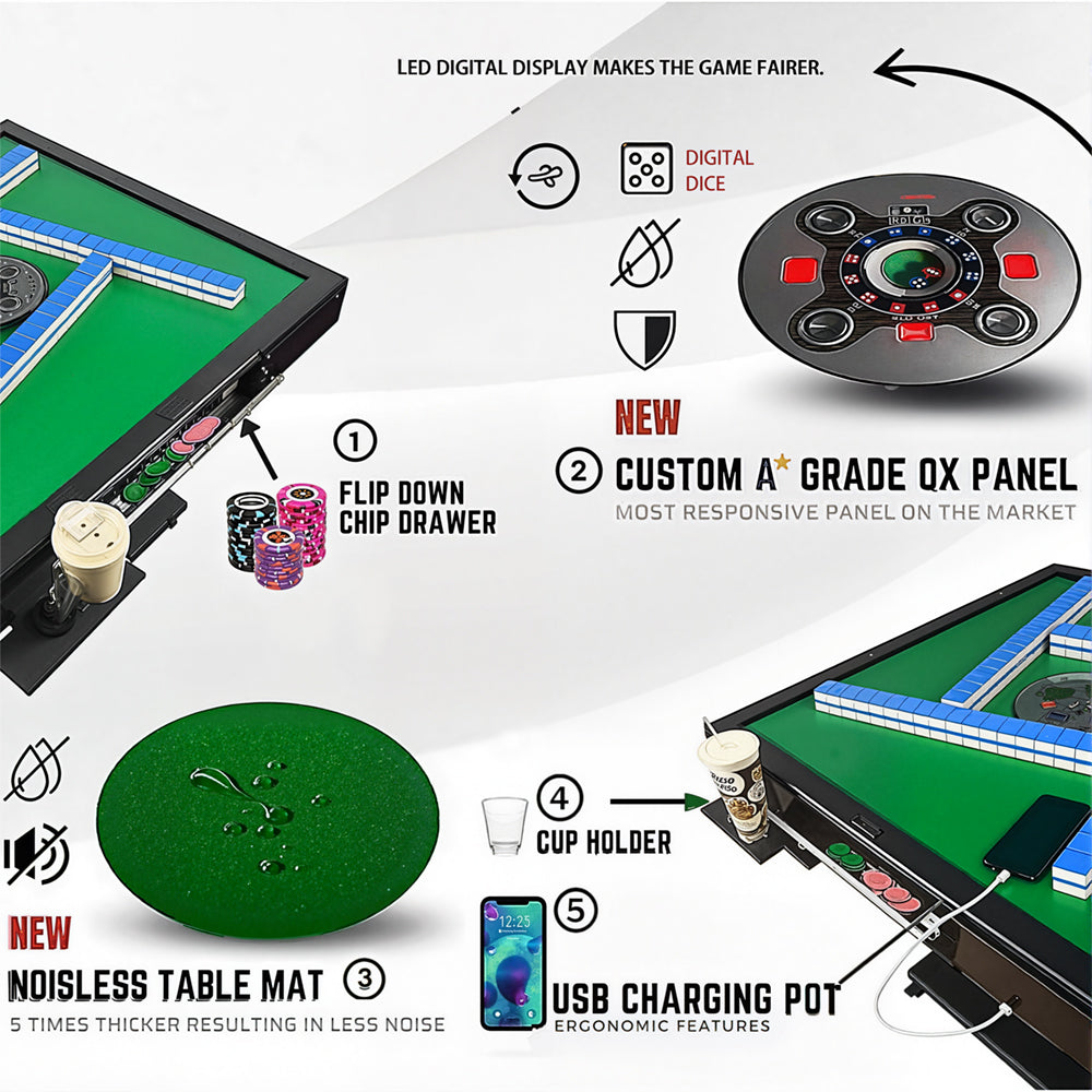 Livara automatic mahjong table, roller-coaster shuffling, Coffee or White