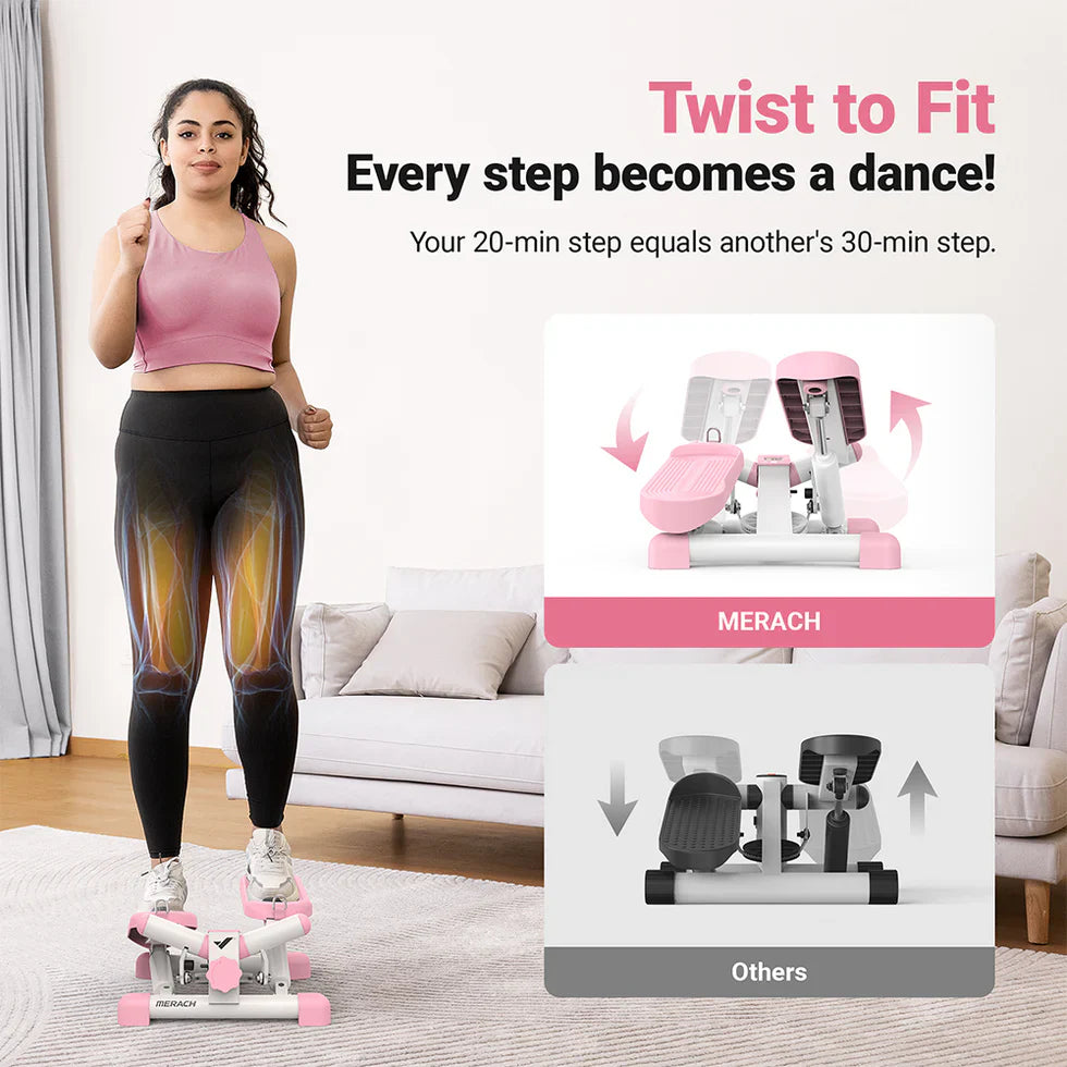 Livara Compact Twist Stepper Machine - Home Studio, Adjustable Stride, Quiet Operation