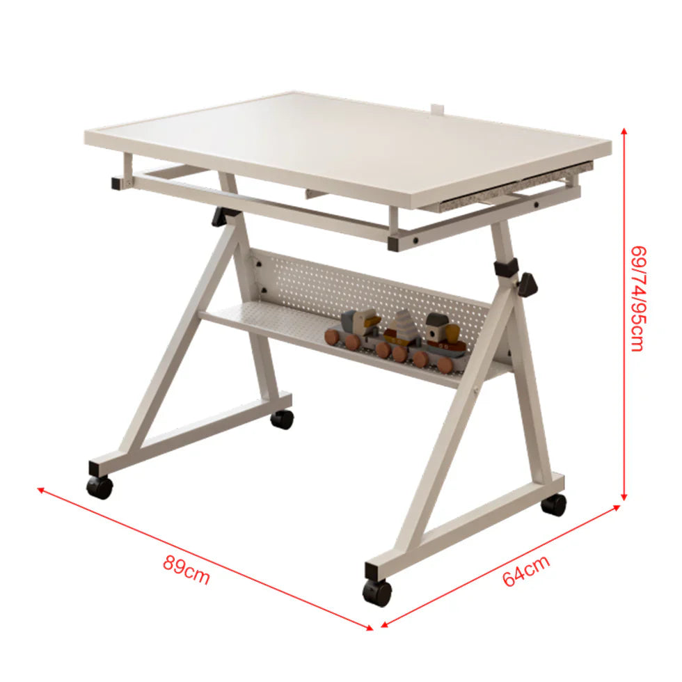 Livara Adjustable Jigsaw Puzzle Table - Family Fun, Metal Base, 4 Storage Trays