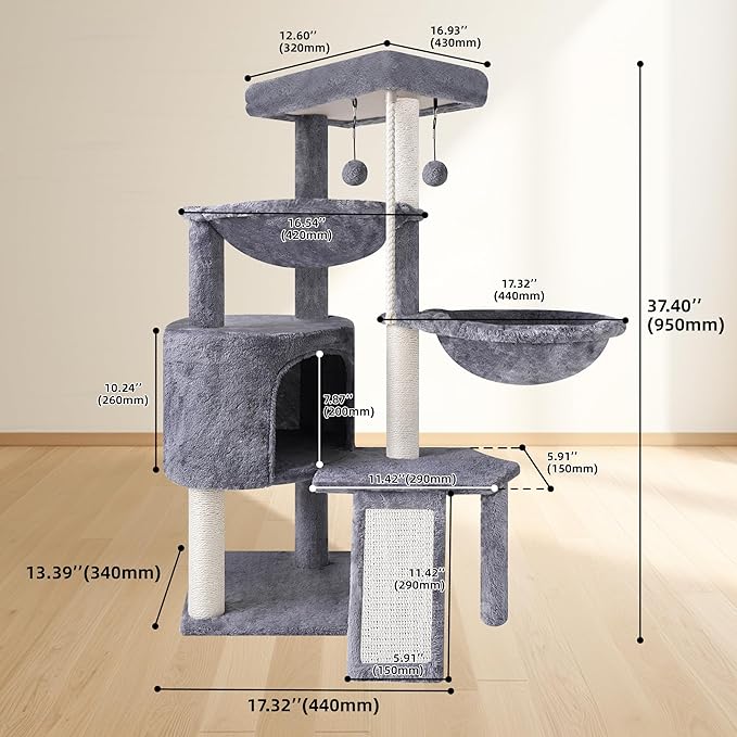 Livara Multi-Level Cat Tree Tower - Pet Comfort, Sisal Scratching Posts