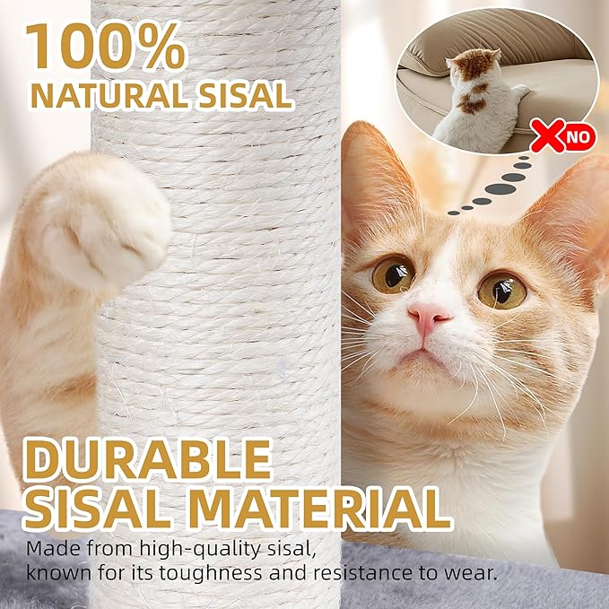 Livara Multi-Level Cat Tree Tower - Pet Comfort, Sisal Scratching Posts