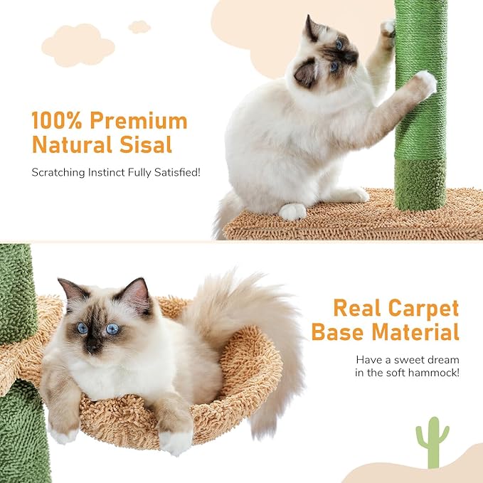 Livara Adjustable Floor-to-Ceiling Cat Tree Tower - Pet Comfort, Tension Rod Mount