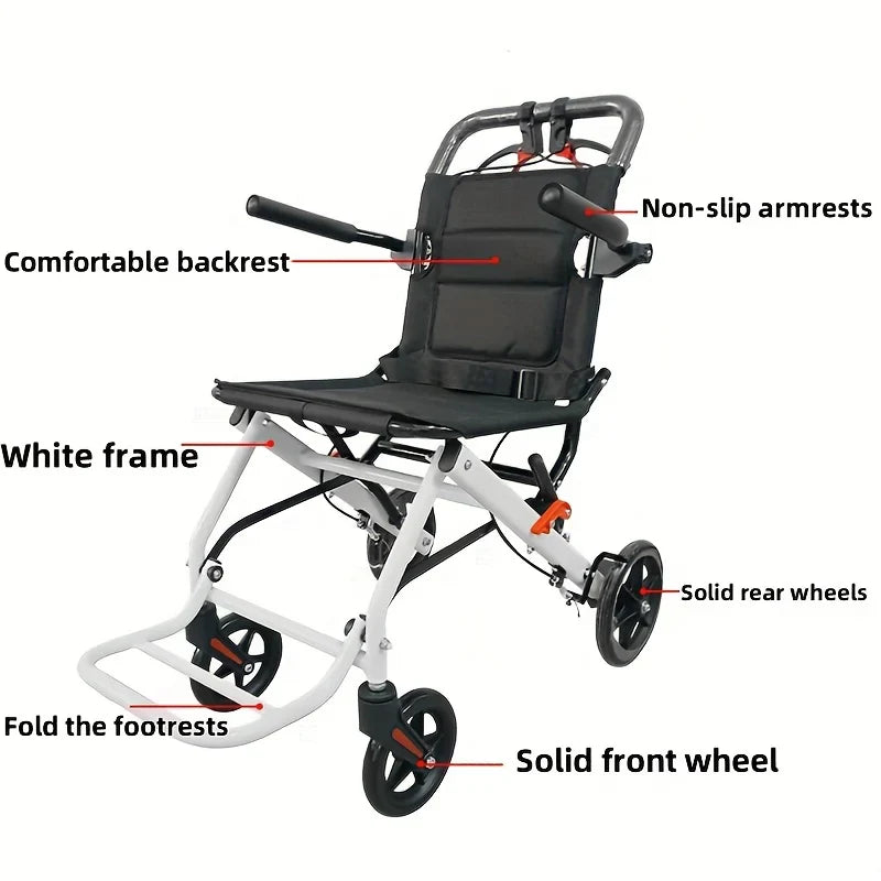 Livara Lightweight Foldable Travel Wheelchair - Compact Travel, Aluminium Frame
