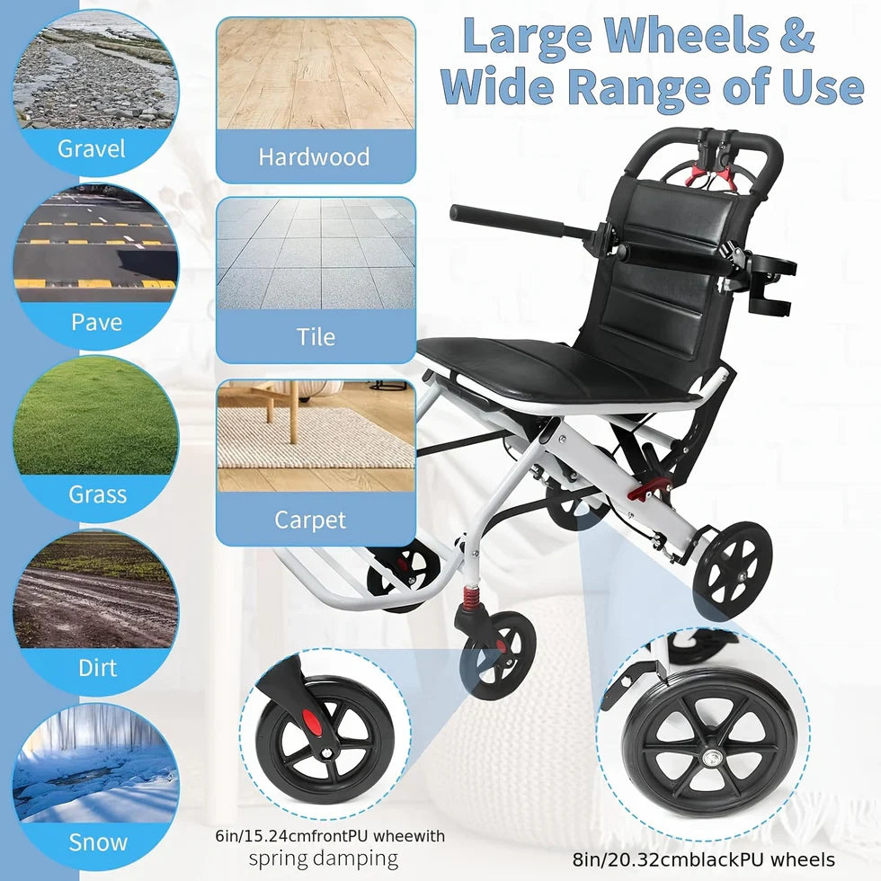 Livara Lightweight Foldable Travel Wheelchair - Compact Travel, Aluminium Frame