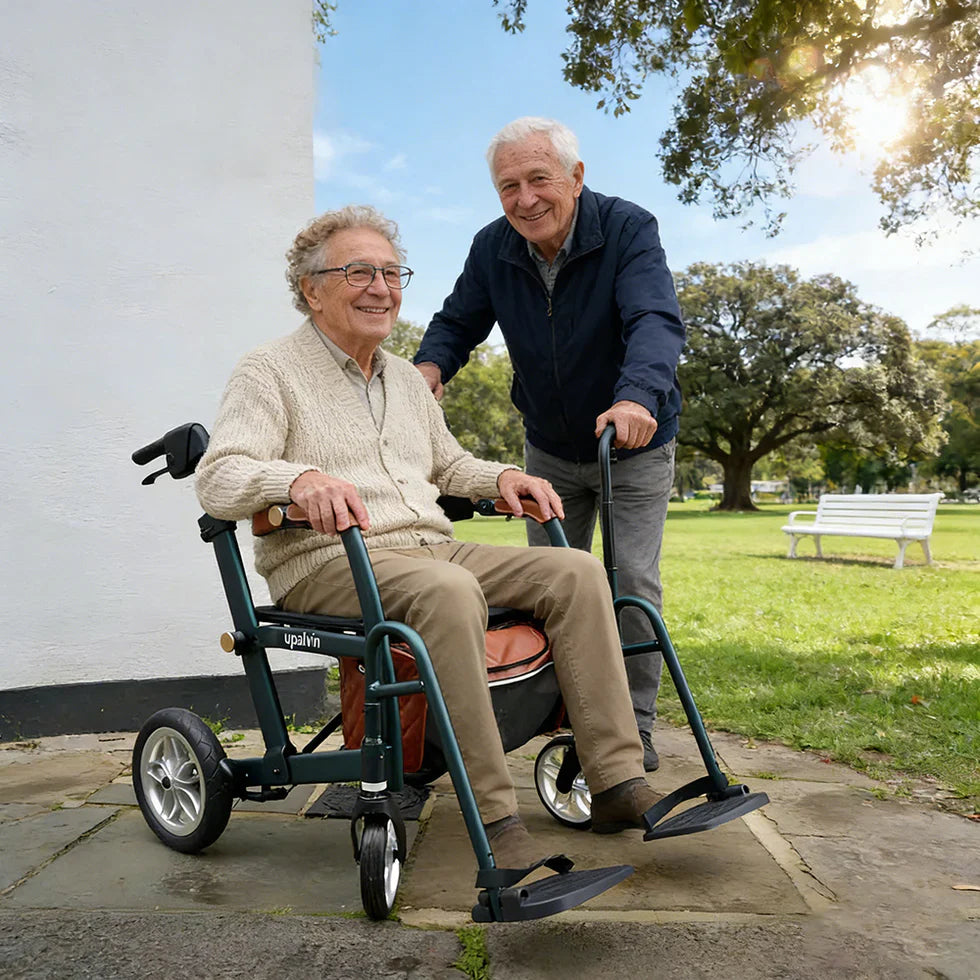 Livara Foldable 2-in-1 Walking Aid Chair - Independent Travel, Convertible Design