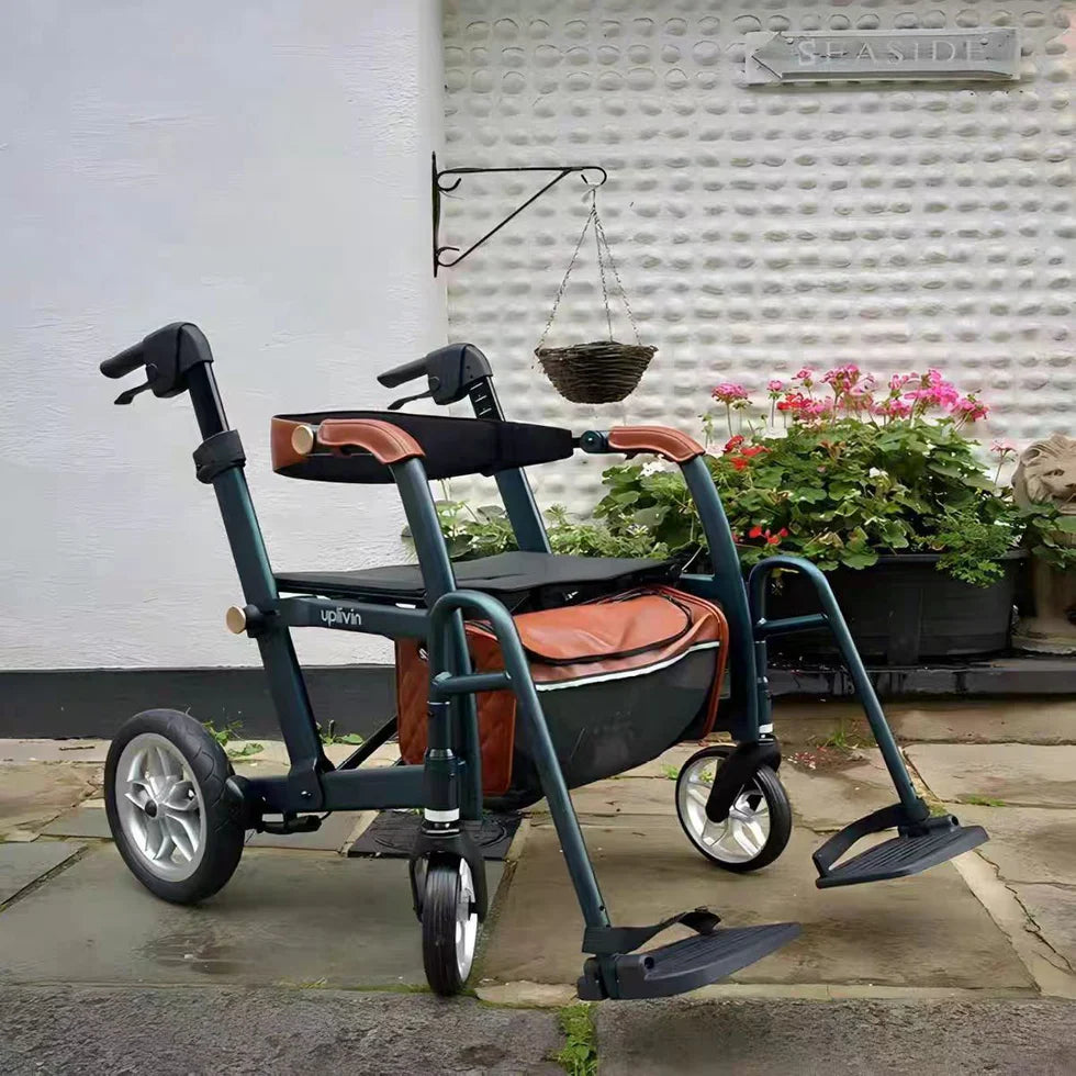 Livara Foldable 2-in-1 Walking Aid Chair - Independent Travel, Convertible Design