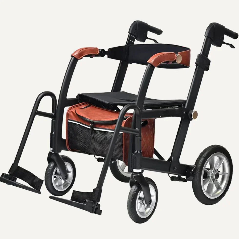 Livara Foldable 2-in-1 Walking Aid Chair - Independent Travel, Convertible Design