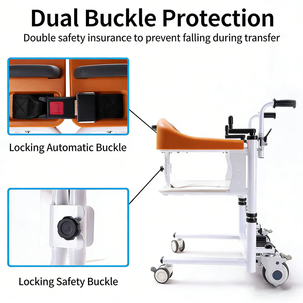 Livara Adjustable Patient Transfer Chair - Home Care, Ergonomic Support