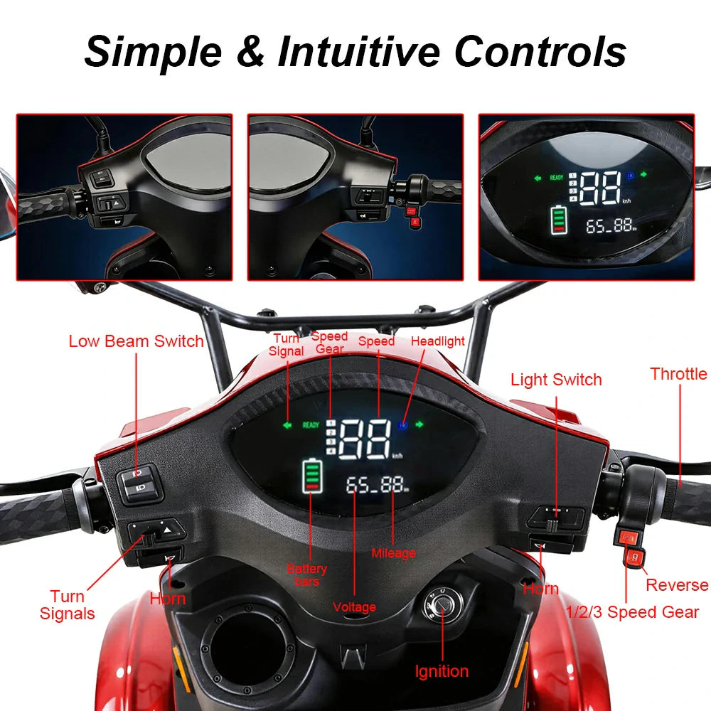 Livara B03 4-Wheel Electric Mobility Scooter - 500W, 150kg Capacity image 3