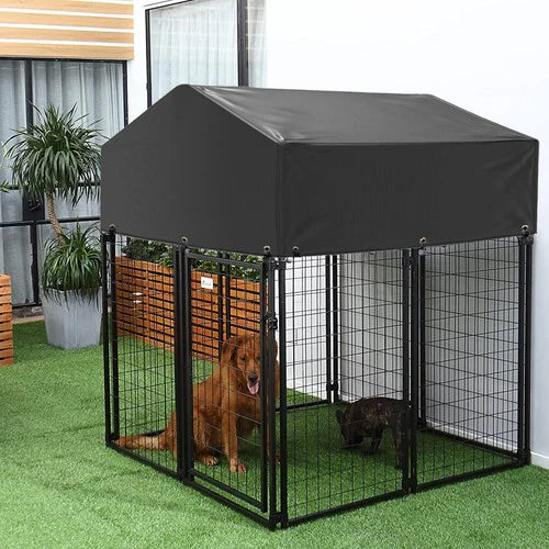 Livara Lockable Wire Dog Kennel - Indoor & Outdoor, Waterproof Roof