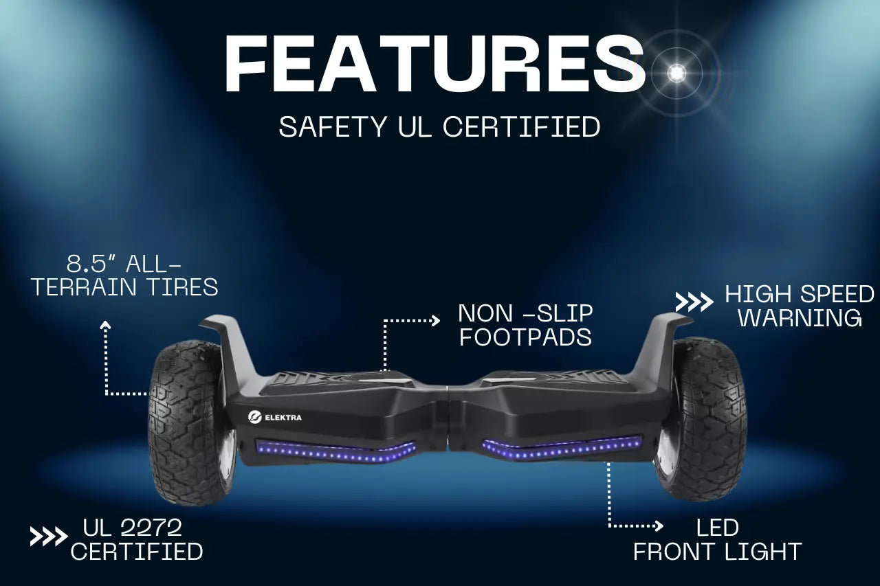 Elektra Off-Road All-Terrain Hoverboard - Kids & Teens (8+), 350W Motor