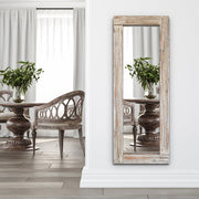 Livara Whitewash Wood Full-Length Mirror - Bedroom & Hallway, Rustic Frame