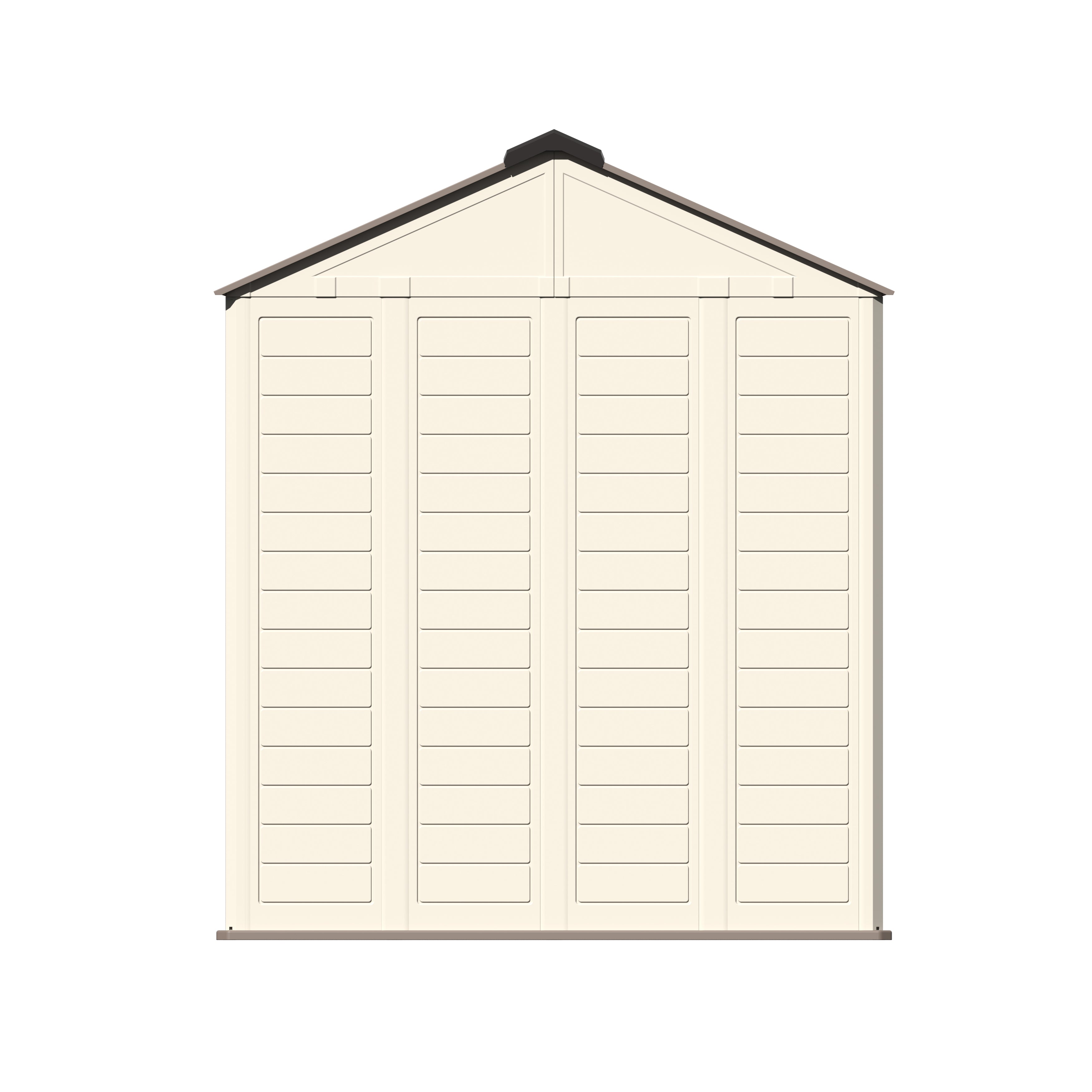 Livara Steel-Reinforced HDPE Garden Shed - All-Weather Use, Gable Roof, Double Doors