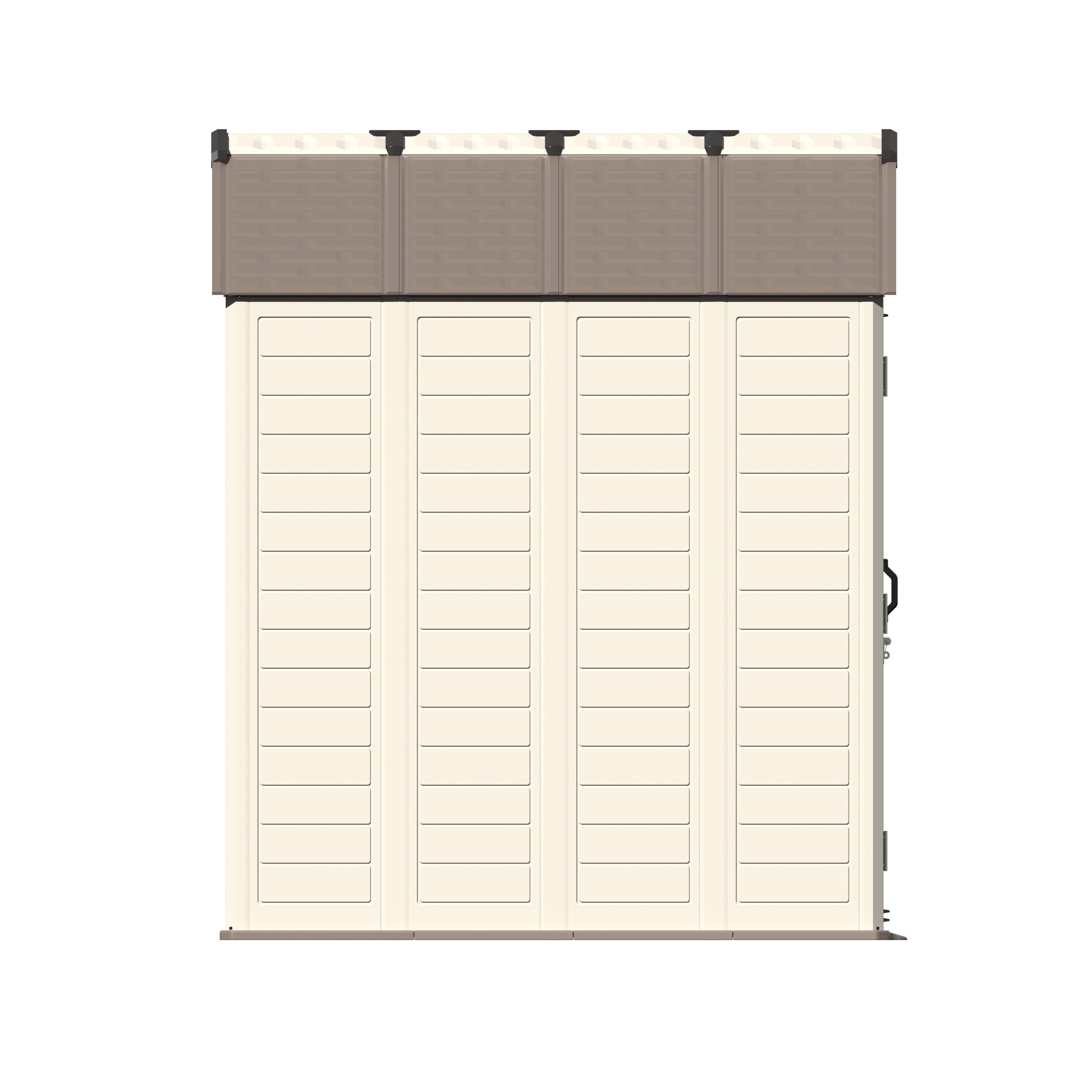 Livara Steel-Reinforced HDPE Garden Shed - All-Weather Use, Gable Roof, Double Doors