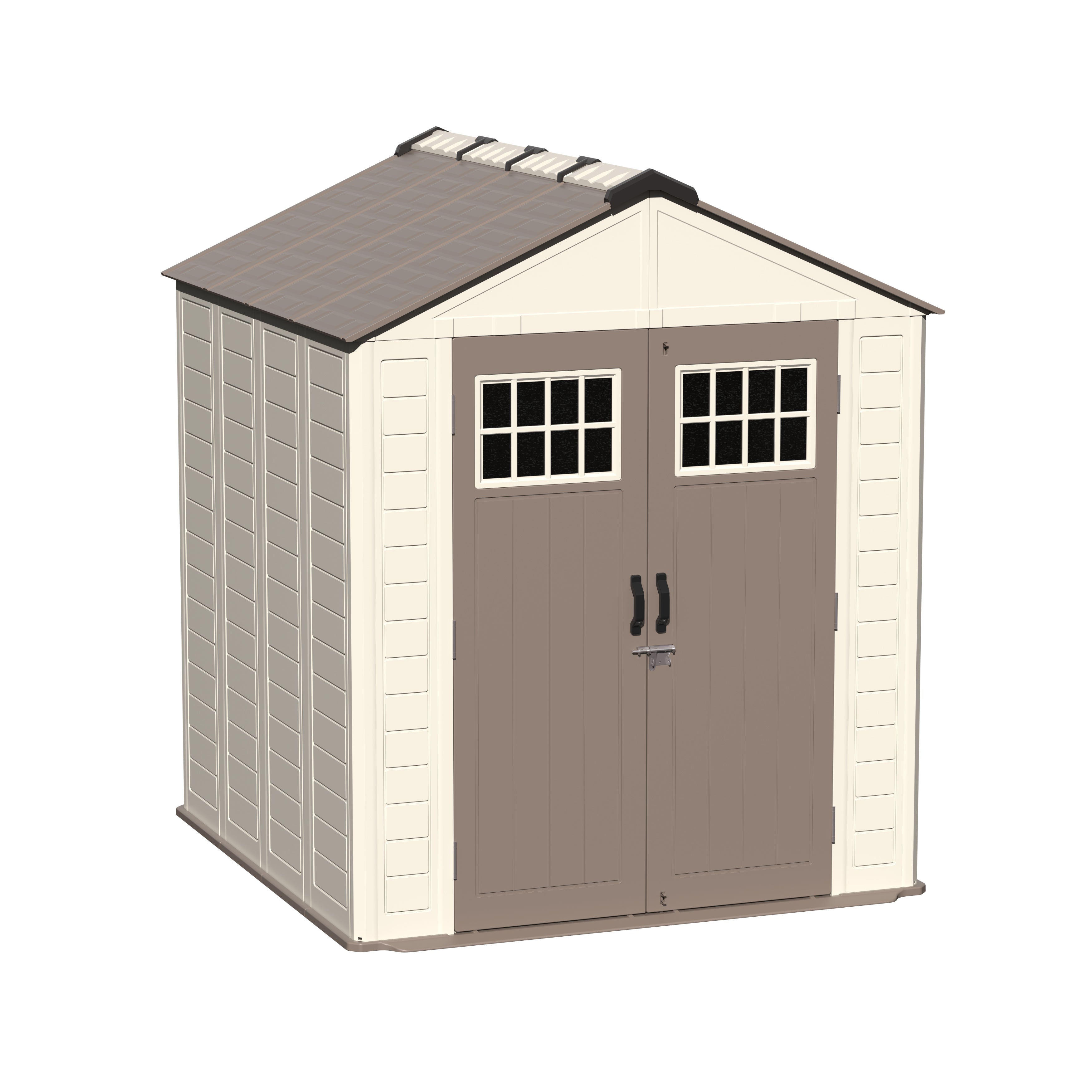 Livara Steel-Reinforced HDPE Garden Shed - All-Weather Use, Gable Roof, Double Doors