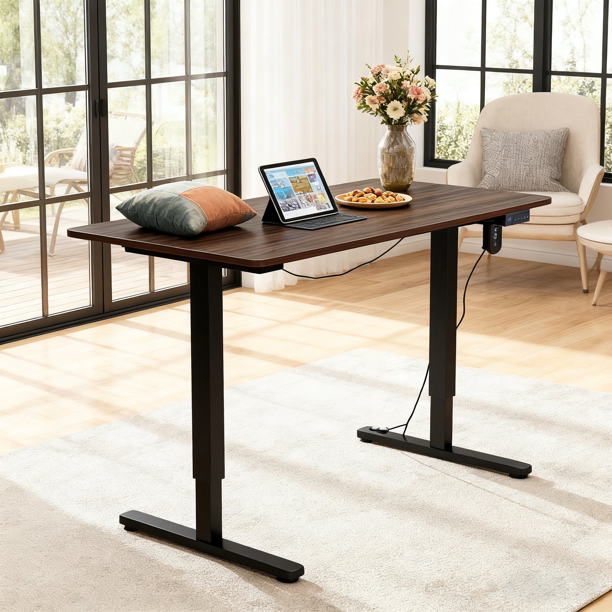 Livara Electric Height-Adjustable Standing Desk - Home Office, Steel Frame, Quiet Lift
