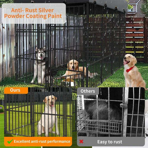 Livara Heavy-Duty Metal Dog Kennel - Indoor & Outdoor, Weatherproof Cover