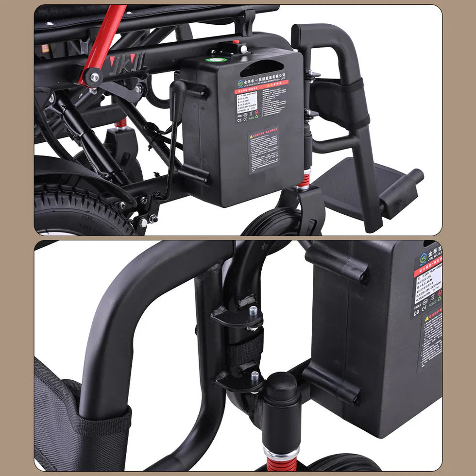 Livara Foldable Lithium Electric Wheelchair - Compact Travel, Dual 250W Motors, 100kg Capacity