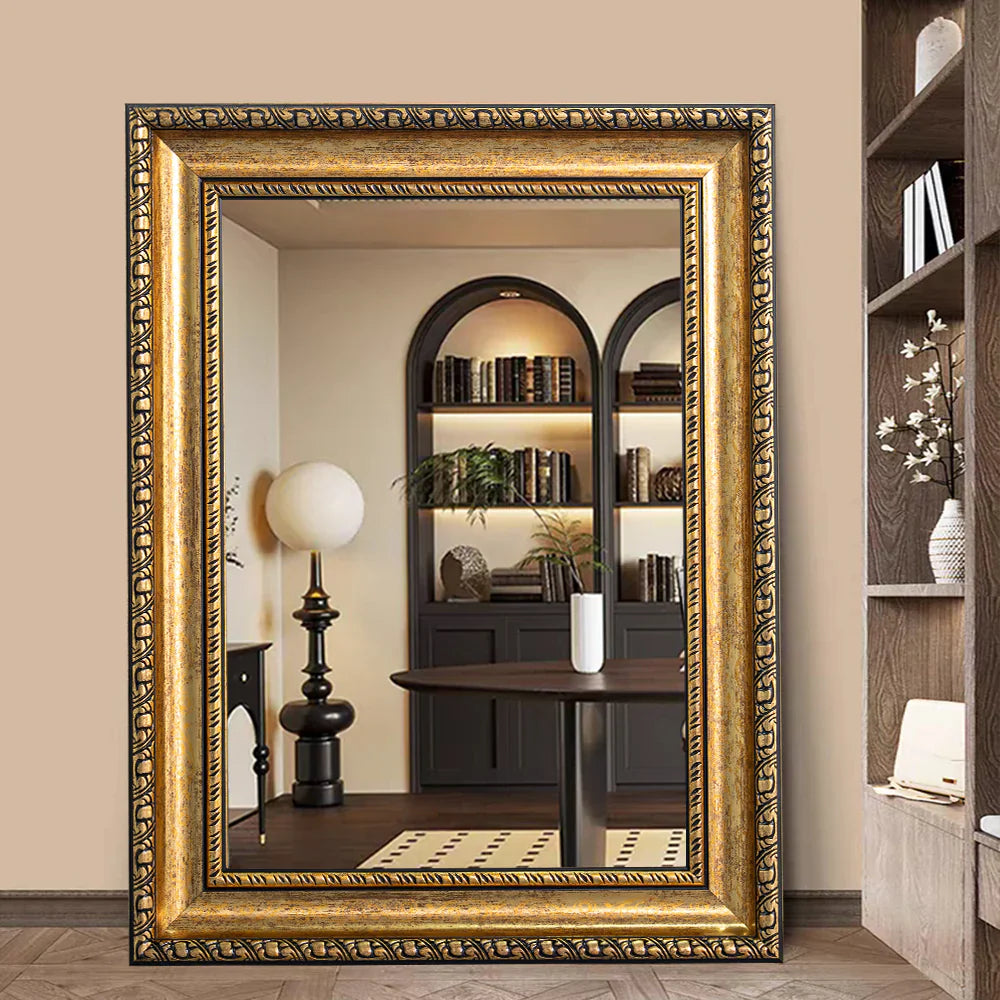 Livara Antique Gold Ornate Full-Length Mirror - Modern Decor, Detailed Frame