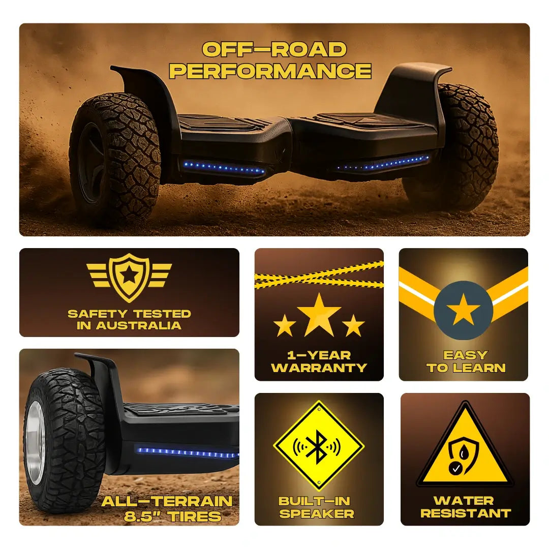 Elektra Off-Road All-Terrain Hoverboard - Kids & Teens (8+), 350W Motor