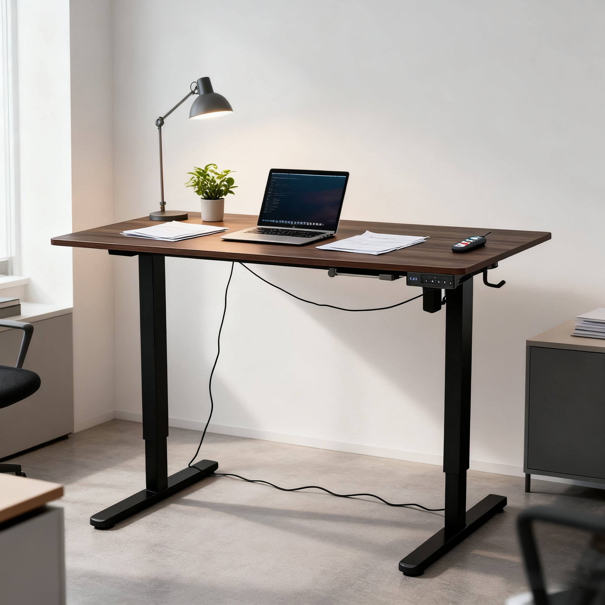 Livara Electric Height-Adjustable Standing Desk - Home Office, Steel Frame, Quiet Lift