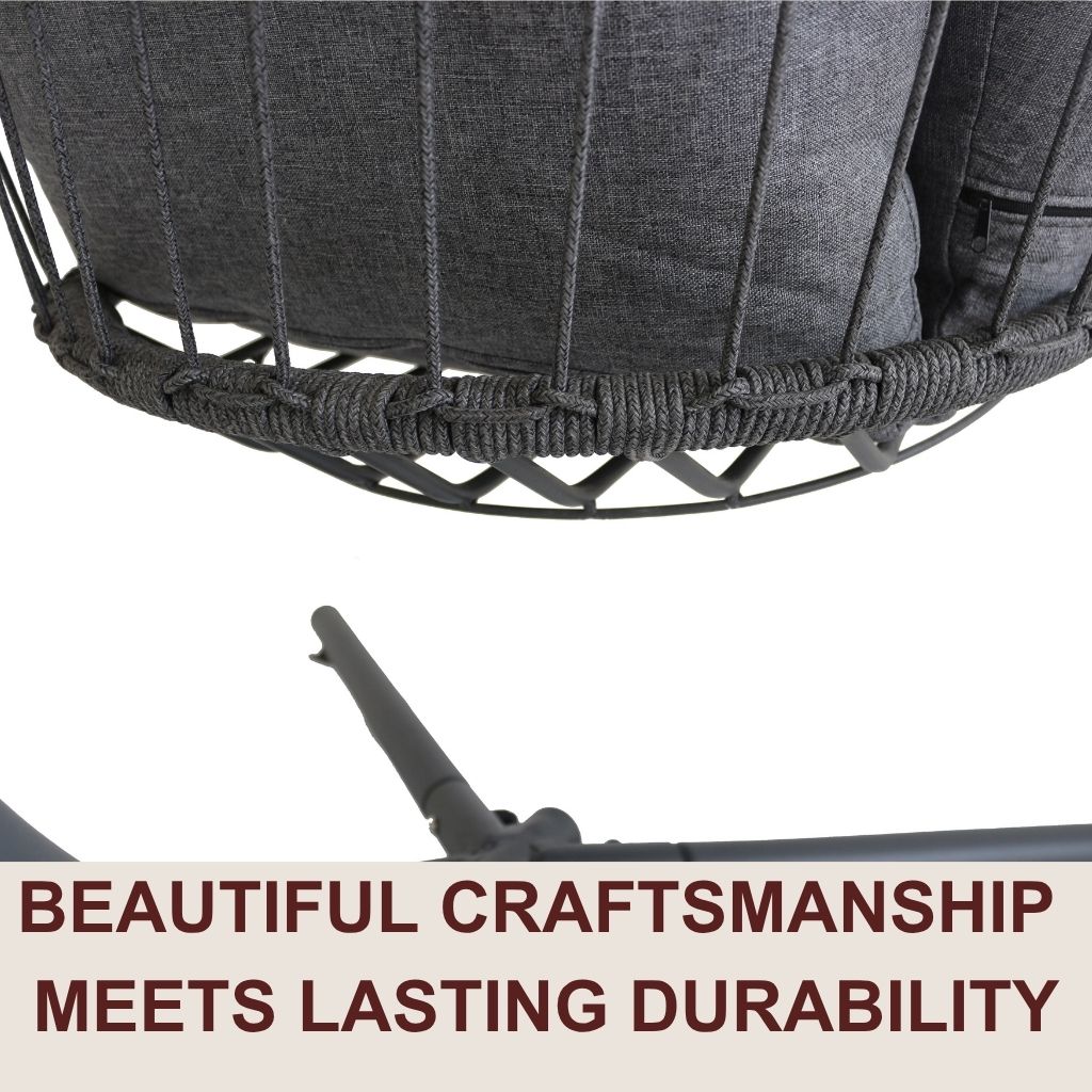 Livara Hanging PE Rattan Egg Chair - Apartment Living, Waterproof Cushion