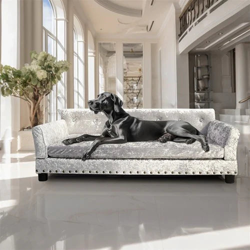 Livara Velvet Dog Sofa Bed - Pet Comfort, Memory Foam Cushioning
