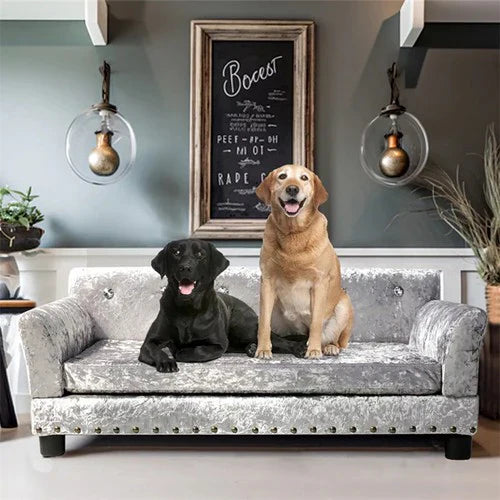 Livara Velvet Dog Sofa Bed - Pet Comfort, Memory Foam Cushioning
