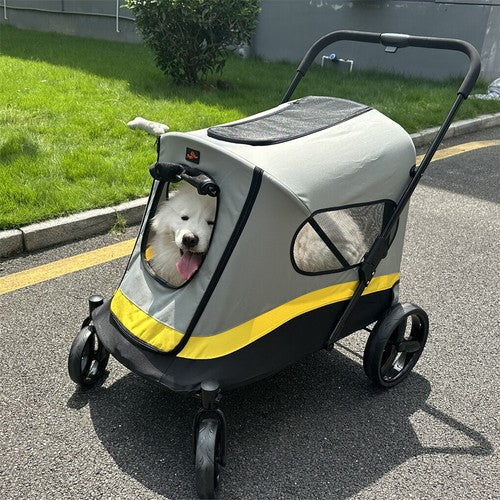 Livara Foldable Large Dog Stroller - Travel-Ready, Rain Cover, Brake Wheels