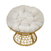 Rotating Papasan Chair with Cushion – PE Rattan & Steel Frame