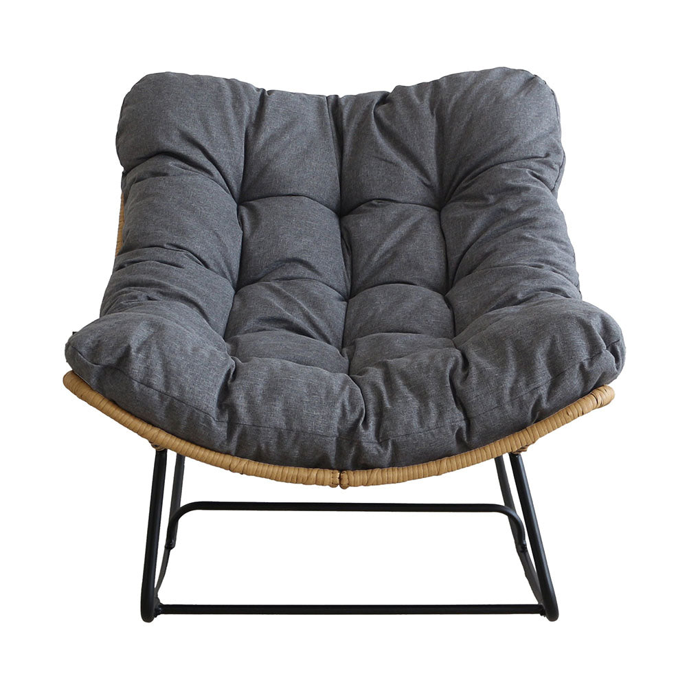 Modern Rocking Rattan Chair with Steel Frame
