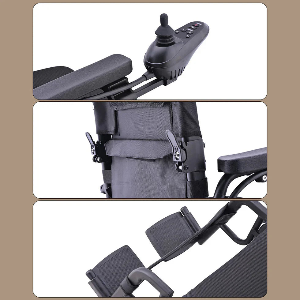 Livara Foldable Lithium Electric Wheelchair - Compact Travel, Dual 250W Motors, 100kg Capacity