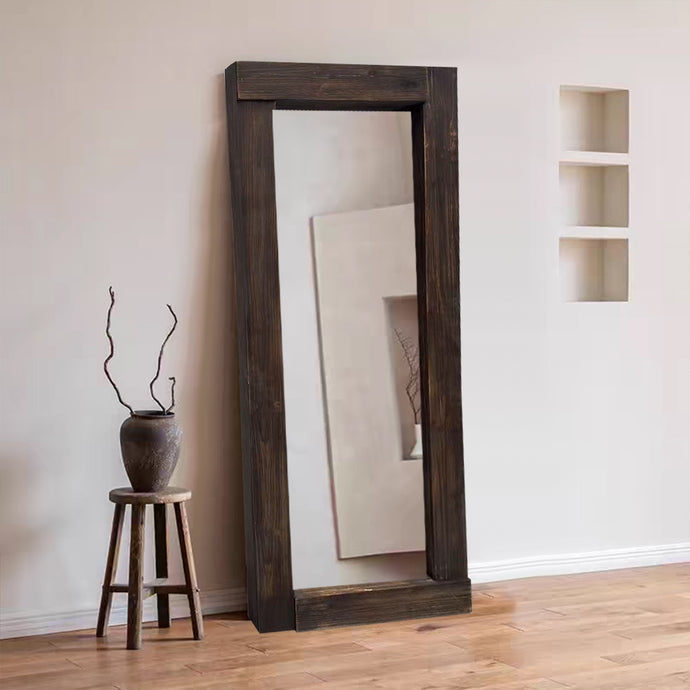 Livara Dark Wood Full-Length Mirror - Bedroom & Hallway, Distressed Frame