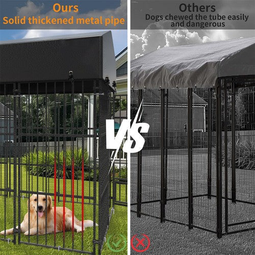 Livara Heavy-Duty Metal Dog Kennel - Indoor & Outdoor, Weatherproof Cover