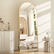 Livara Metal Arch Full-Length Mirror - Modern Decor, Gold Finish