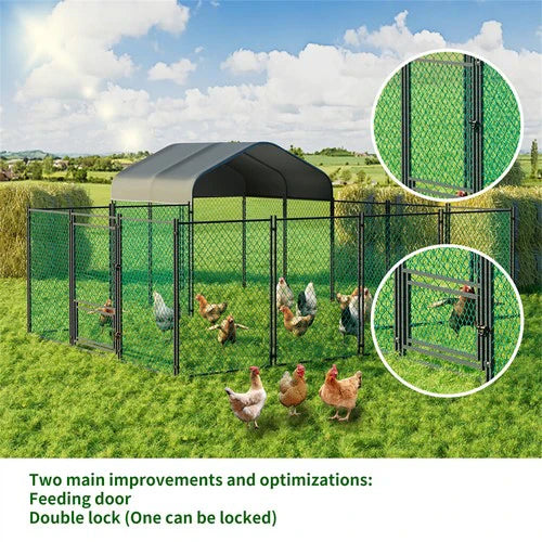 Livara Heavy-Duty Walk-In Chicken Coop - Indoor & Outdoor, Waterproof Cover