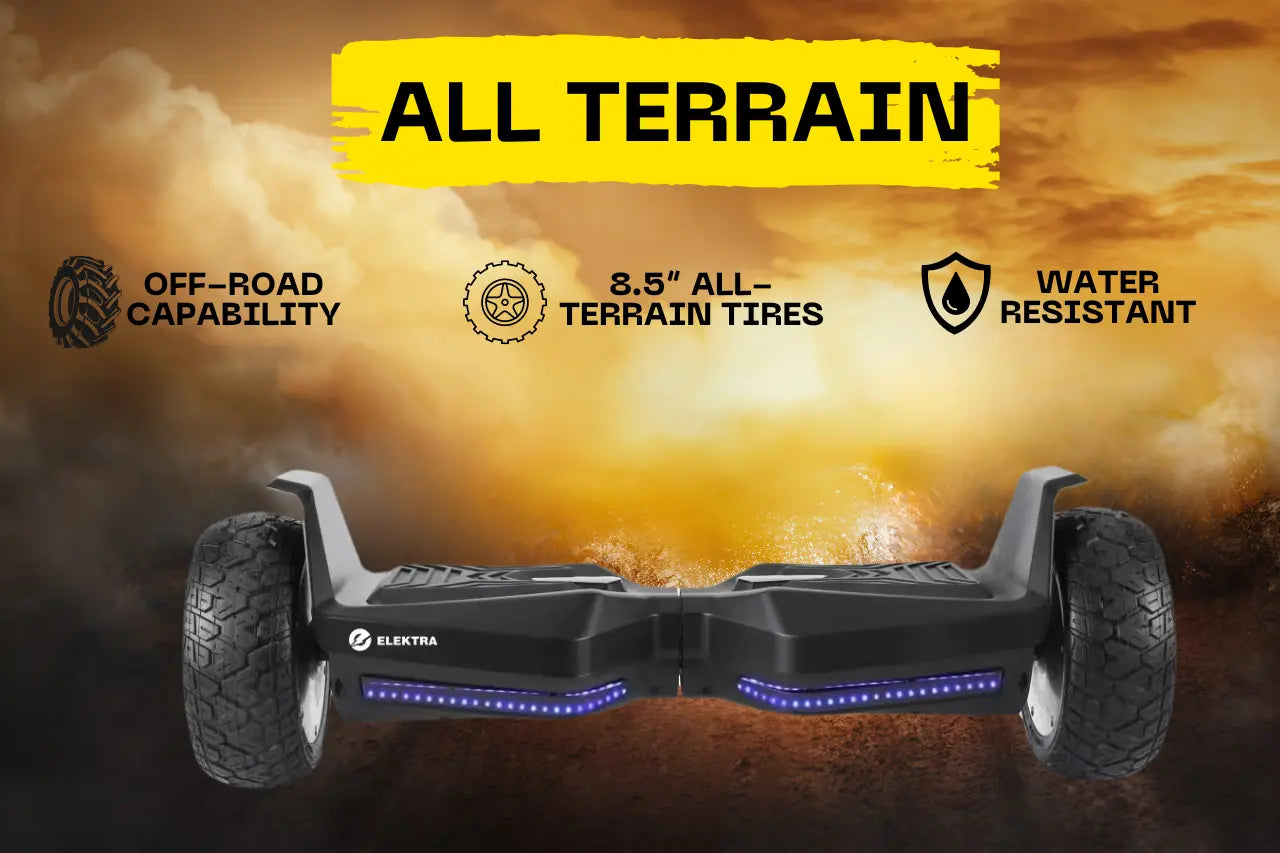 Elektra Off-Road All-Terrain Hoverboard - Kids & Teens (8+), 350W Motor