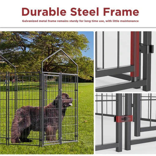 Livara Heavy-Duty Welded Wire Dog Kennel - Indoor & Outdoor, Waterproof Cover