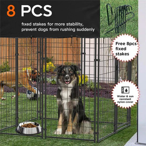 Livara Lockable Wire Dog Kennel - Indoor & Outdoor, Waterproof Roof