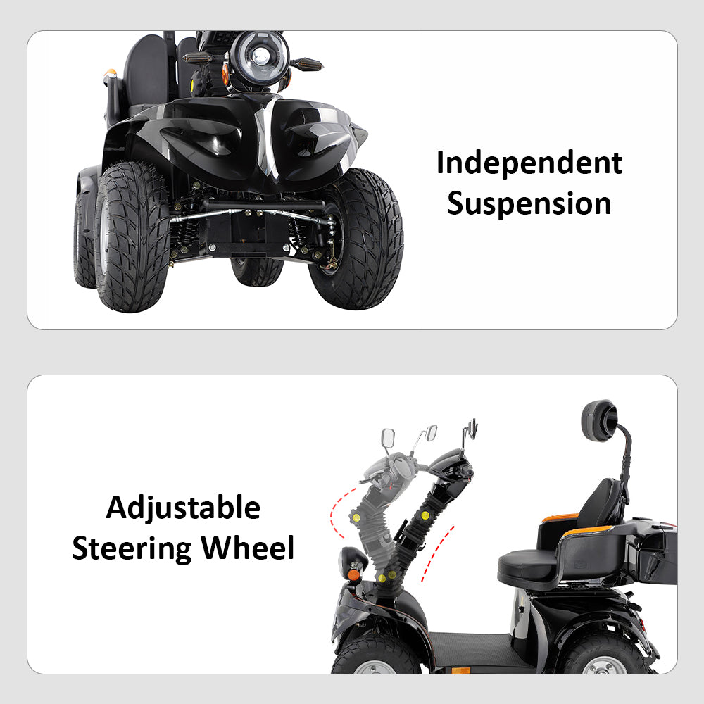 Livara DJD Adjustable Electric Mobility Scooter - 1000W, 60V 20Ah image 8