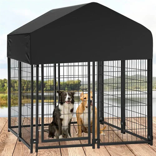 Livara Heavy-Duty Welded Wire Dog Kennel - Indoor & Outdoor, Waterproof Cover