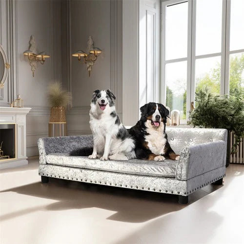 Livara Velvet Dog Sofa Bed - Pet Comfort, Memory Foam Cushioning