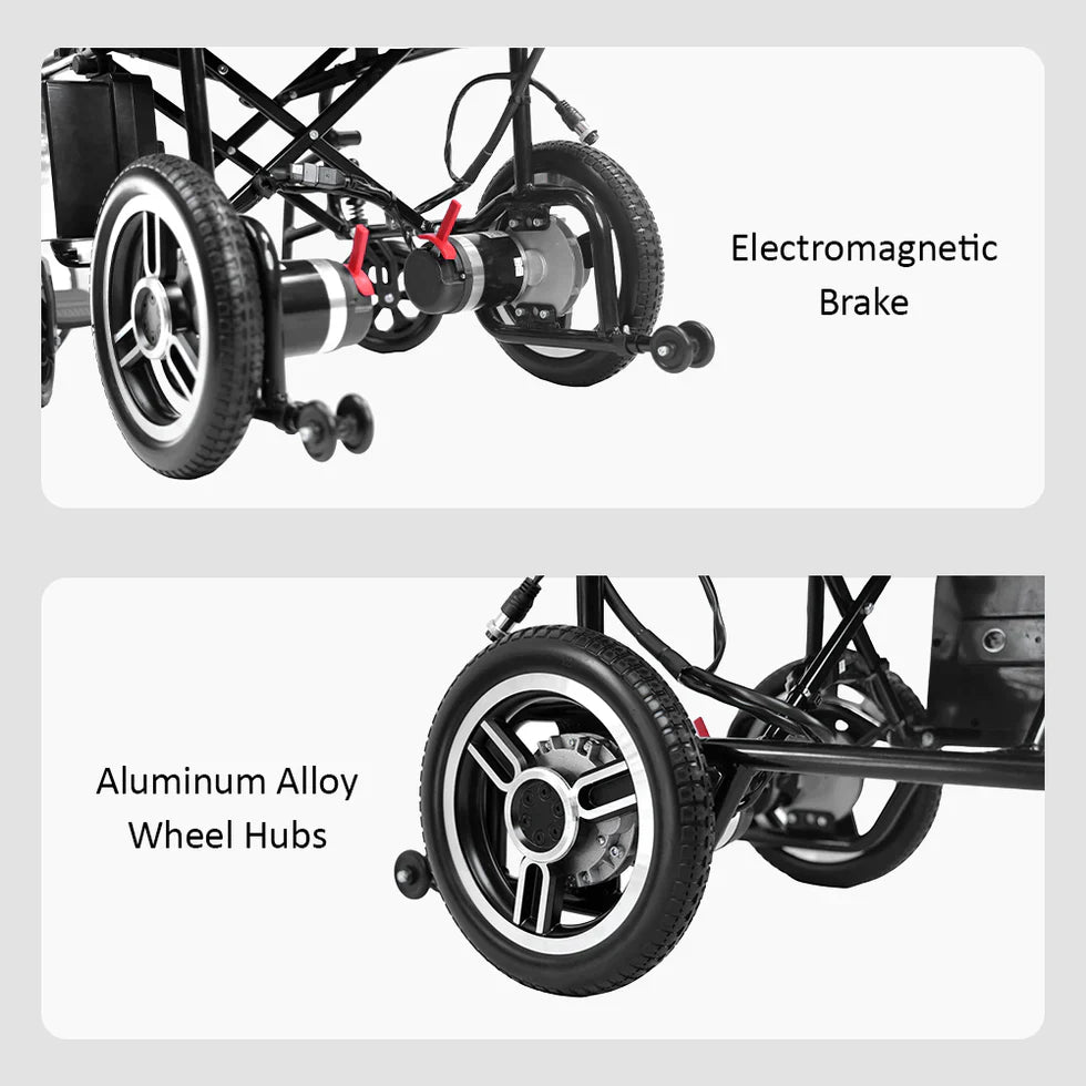 Livara Lightweight Aluminium Electric Wheelchair - Compact Travel, Dual 250W Motors, 5-Speed Control