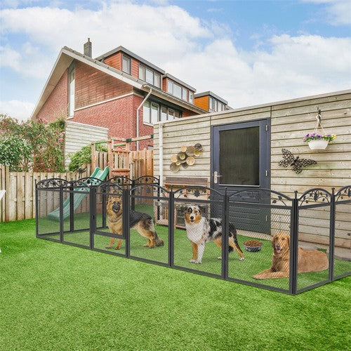 Livara 8-Panel Metal Dog Whelping Pen - Indoor & Outdoor, Waterproof Mat