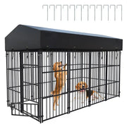 Livara Heavy-Duty Metal Dog Kennel - Indoor & Outdoor, Weatherproof Cover