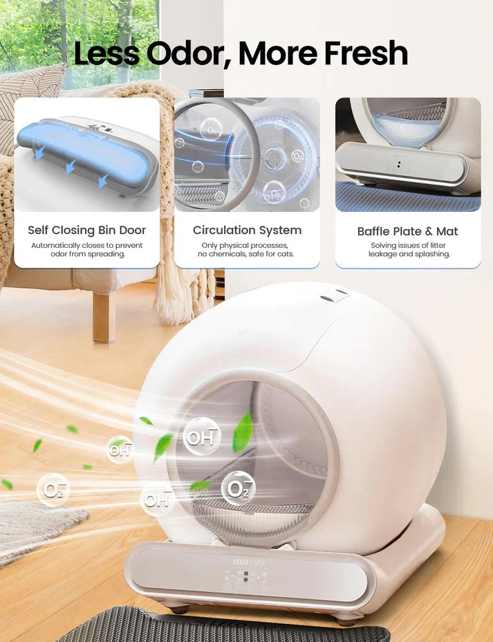 Livara Smart Wi-Fi Self-Cleaning Cat Litter Box - Daily Use, Quiet Operation, Safety Sensors