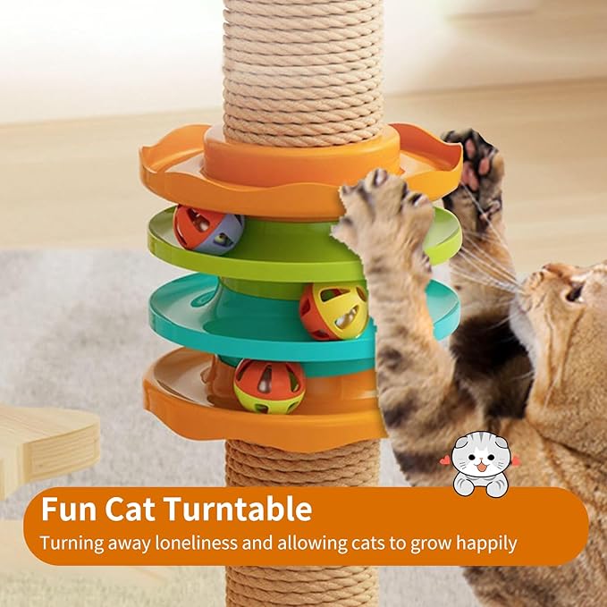 Livara Wooden Multi-Level Cat Tree Tower - Pet Comfort, Plush Textures, Scratching Posts